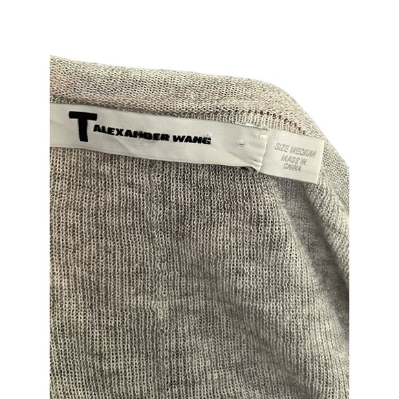 T Alexander Wang Long Sleeve Asymmetrical Sweater Women Size Medium Gray Light - Picture 3 of 6